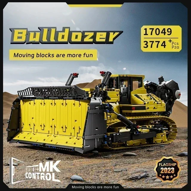 Mould King 17049 PR766 Bulldozer Model App RC Technical Building Blocks Children Toys Construction Engineering City Vehicle Car