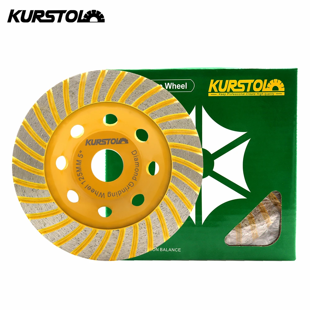 KURSTOL Diamond Grinding Wheel Cup Wheel 1pc Dia 5inch 125mm Concrete Granite Marble Grinding Polishing Sanding Disc