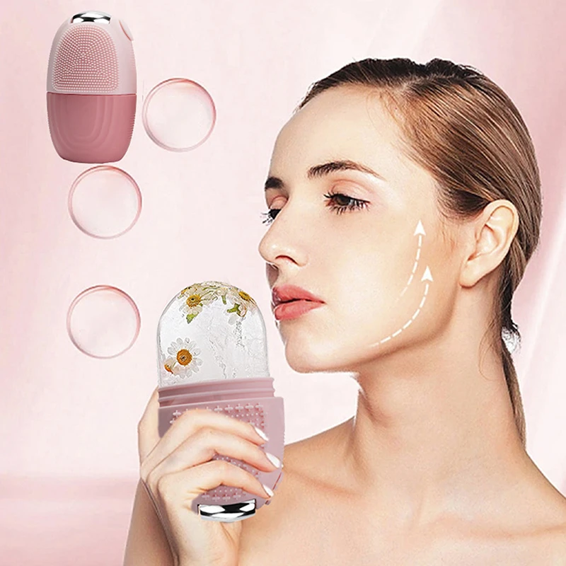 2 في 1 الجليد بكرة الوجه غوا شا الانتفاخ الأسطوانة رفع الكنتوري أدوات آيس كيوب صواني كرات الثلج مدلك الوجه العناية بالجمال #3