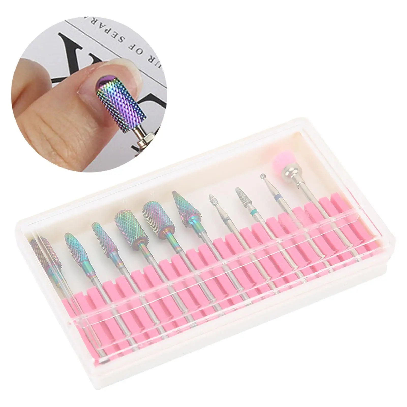 10-teiliges Nail-Art-Bohrer-Set – elektrische Schleifköpfe zum Entfernen abgestorbener Haut und Schleifen, Polieren für Maniküre-Werkzeuge