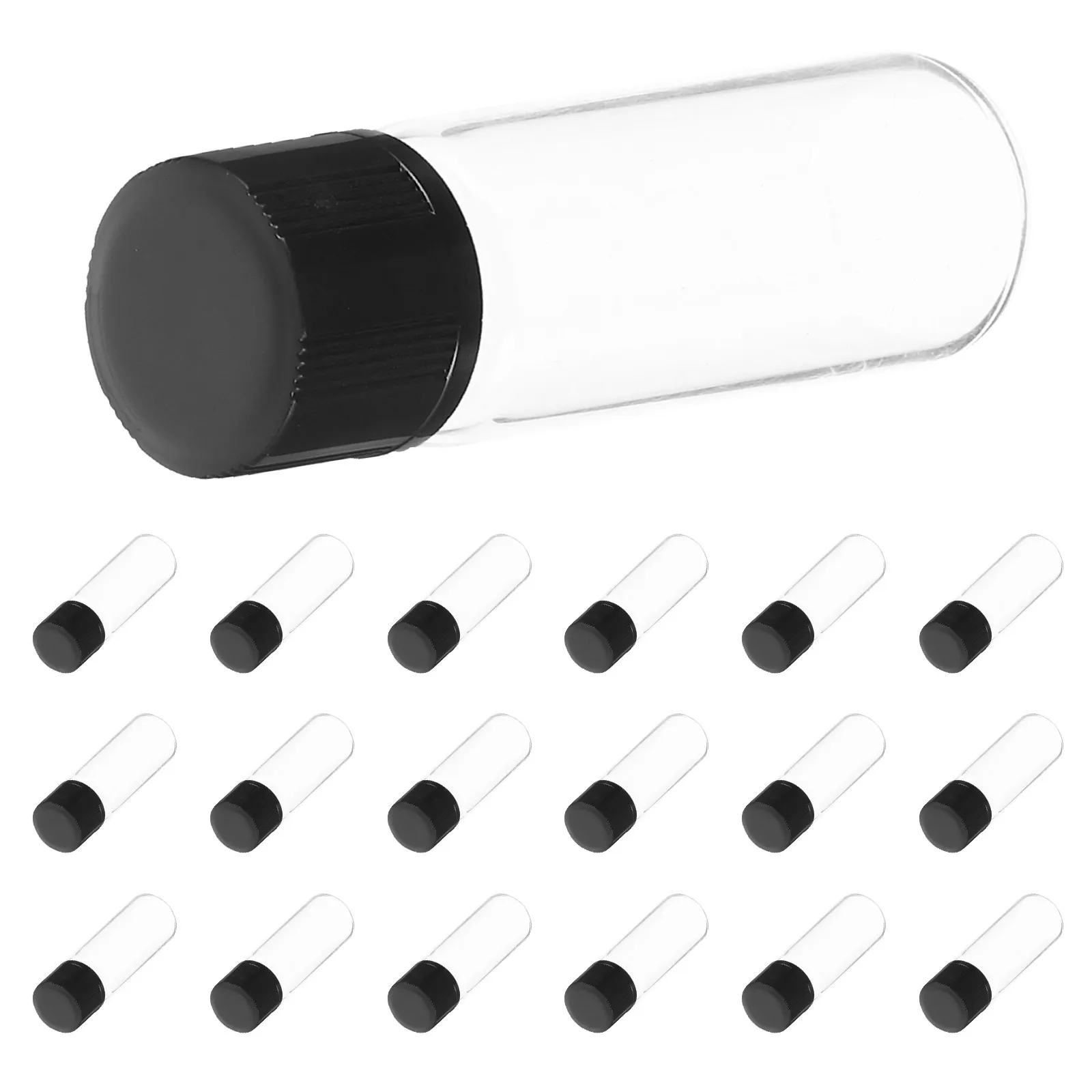 

100Pcs Transparent Screw Sample Vials Premium Glass Bottles Clear Flat Bottom Sealing Caps Essential Oil Storage Science