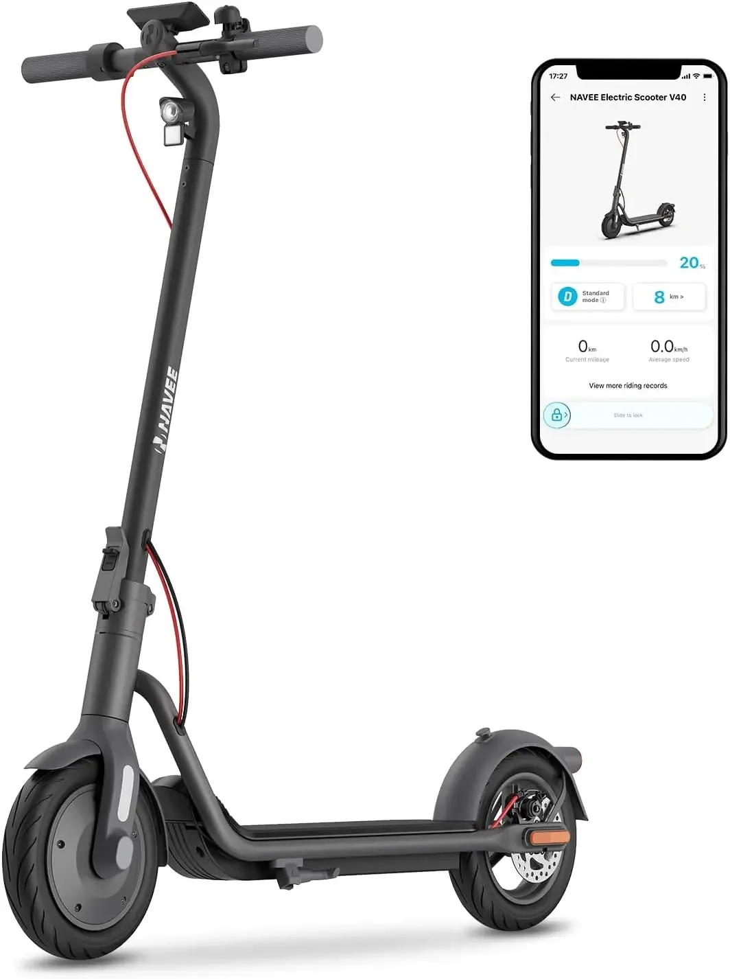 Electric Scooter, Max 20/19 MPH & 40/31/25/15.5 Miles, 900W/700W/600W Max Power, 10'' Pneumatic Tire, IP55 Waterproof, Foldable