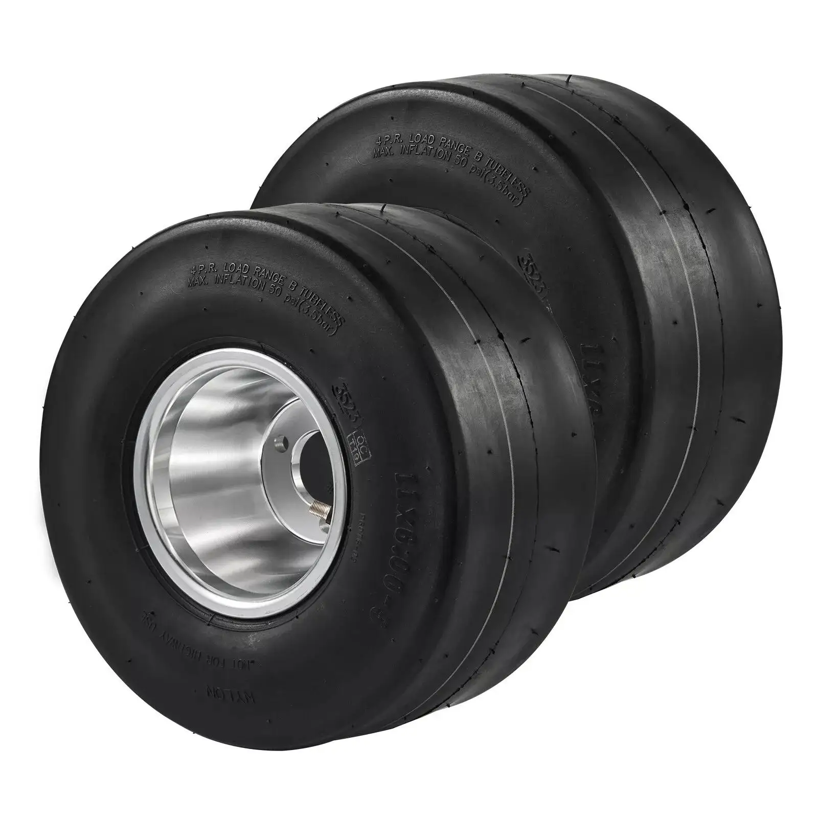 إطارات وإطارات VEVOR Go Kart ذات العجلات الأمامية وإطارات من سبائك الألومنيوم والإطارات المطاطية مع 3 فتحات مسامير بديلة للإطارات الهوائية