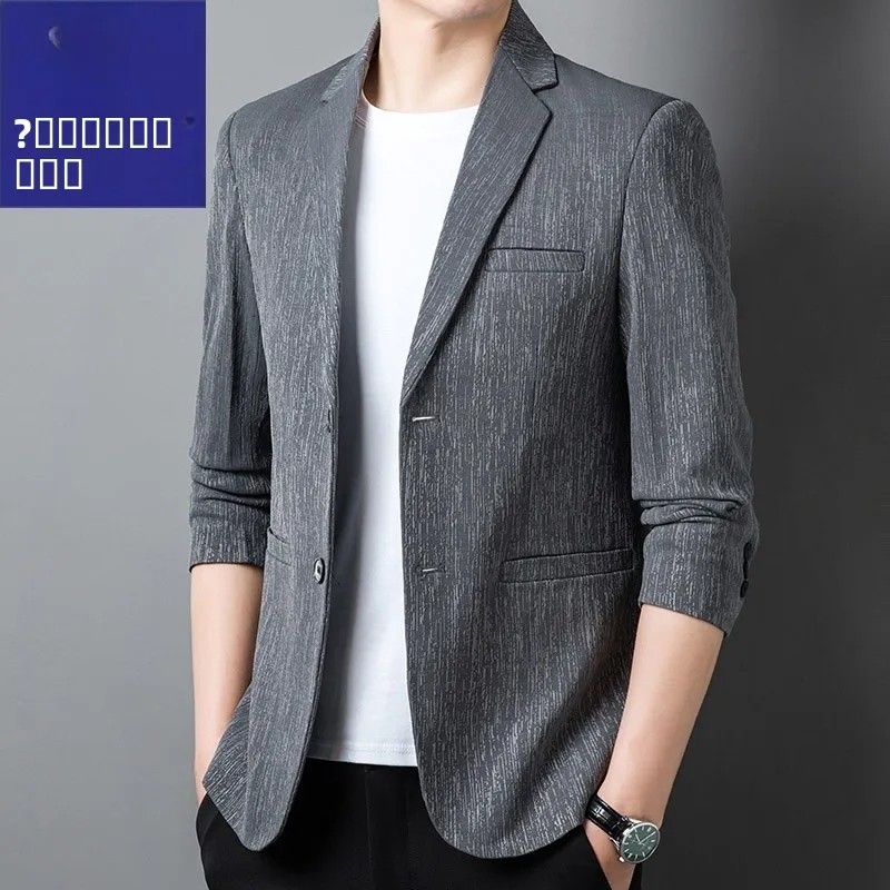 

Мужской повседневный костюм Busin, осень 2025, новая коллекция, высококачественный однобортный пиджак, городской стиль, полиэстер, длинный рукав