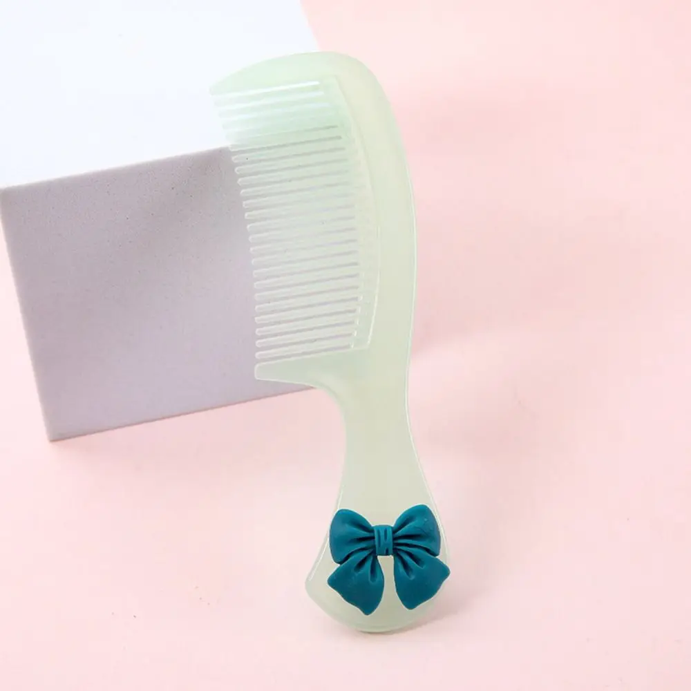 2 Pcs/bag Portable Cartoon Mini Comb Plastic Candy Color Straight Combs Anti Static Fine-toothed Hairdressing Comb Girl