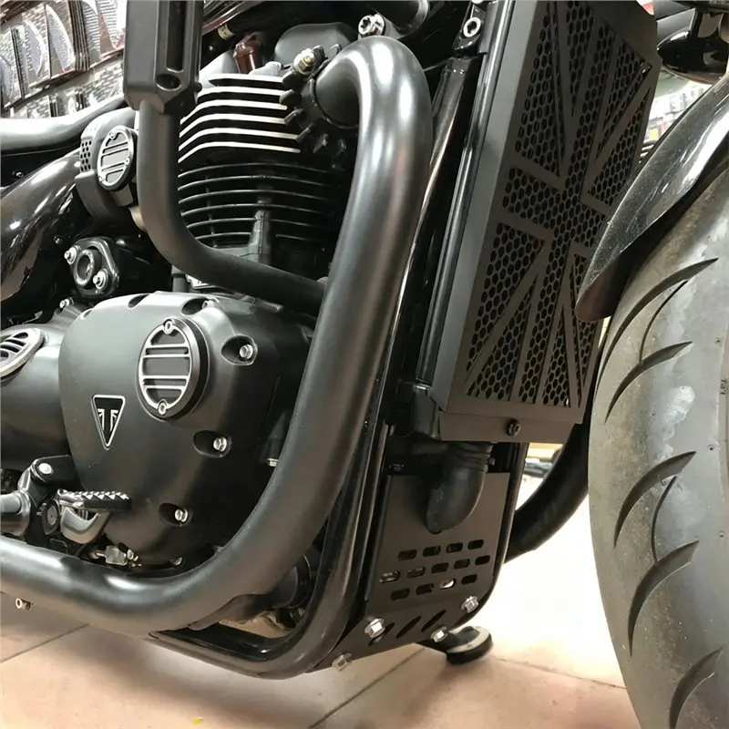 ABQB-Skid Plate Belly Pan Accessories For Triumph Bonneville Bobber Engine Guard Bash Under Chassis Protector