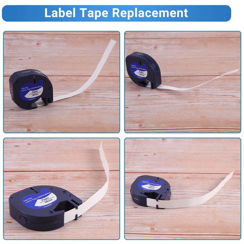 AF93-10 шт. стержни для изготовления этикеток для заправок Dymo Letratag 12 мм х 4 м, белая пластиковая лента для этикеток Letra Tag Plus LT Label Maker