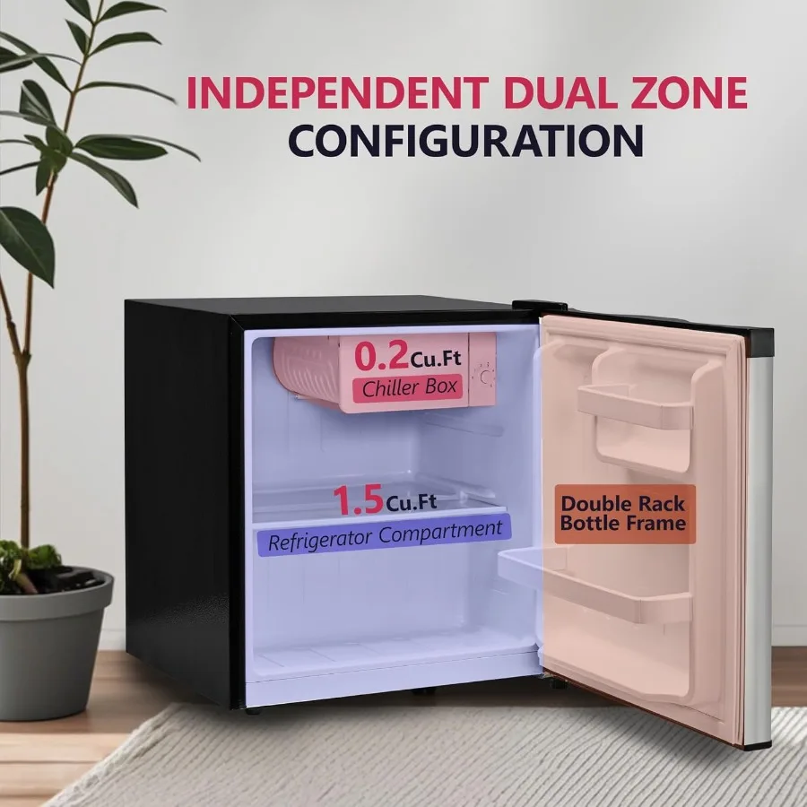 Mini réfrigérateur compact de 1,7 pi3, avec congélateur et porte réversible simple, pour chambre à coucher, dortoir, bureau, Thermostat d'énergie réglable