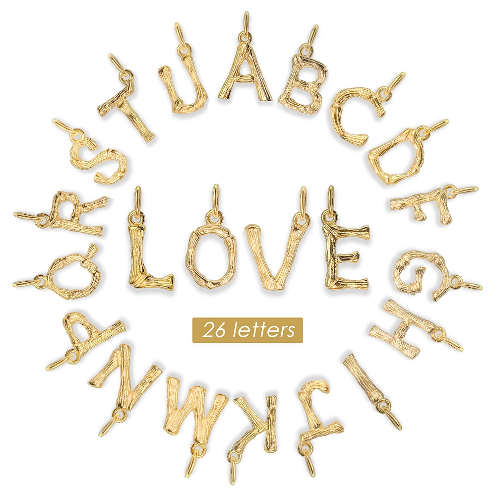 eManco Initial Charms 26 English Alphabet Letter Charm Pendants For Women Man DIY Necklace Bracelet Jewelry Making A-Z