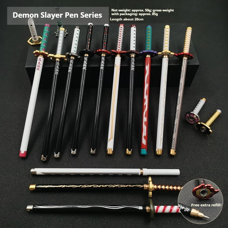 ปากกาลายอนิเมะดาบพิฆาตอสูร ขนาด 20 ซม. พร้อมลายผีเสื้อเซ็นยี่ ของสะสมสำหรับคอสเพลย์ พร้อมมีดในตัว