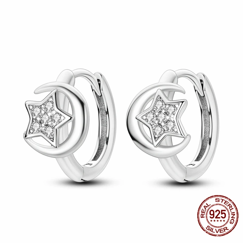 

925 Sterling Silver Earrings Women Lunar Circus Zircon Earring For Anniversary Wedding Jewelry Gifts