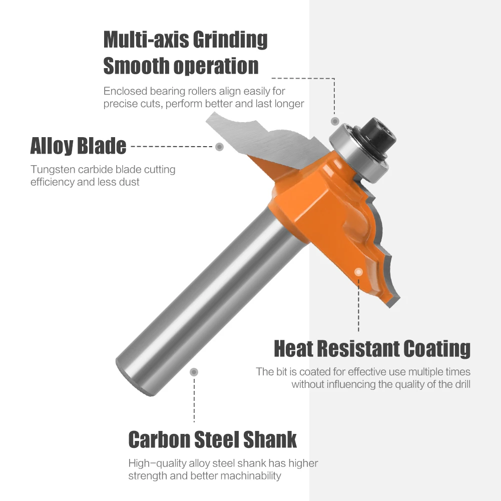 테이블 엣지 라우터 비트, 프랑스 바로크 8mm 생크 라인 라우터 비트, 목공 커터 장부 커터, 목공 도구