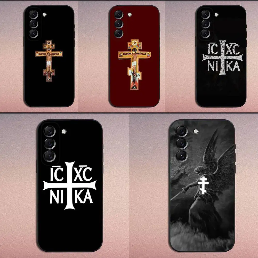

Orthodox Cross Icon Phone Case For Samsung Galaxy A20,A21s,A22,A31,A32,A52,A53,A72,73,A80 Soft Black Cover