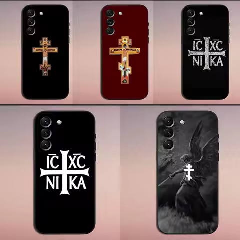 Orthodox Cross Icon Phone Case For Samsung Galaxy A20,A21s,A22,A31,A32,A52,A53,A72,73,A80 Soft Black Cover