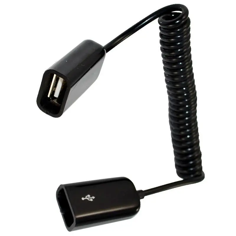1m Spring Wire Extension Cable USB2.0 Dual A Female Head USB Female Head to Female Head Cable USB AF-USB AF Connection Cable