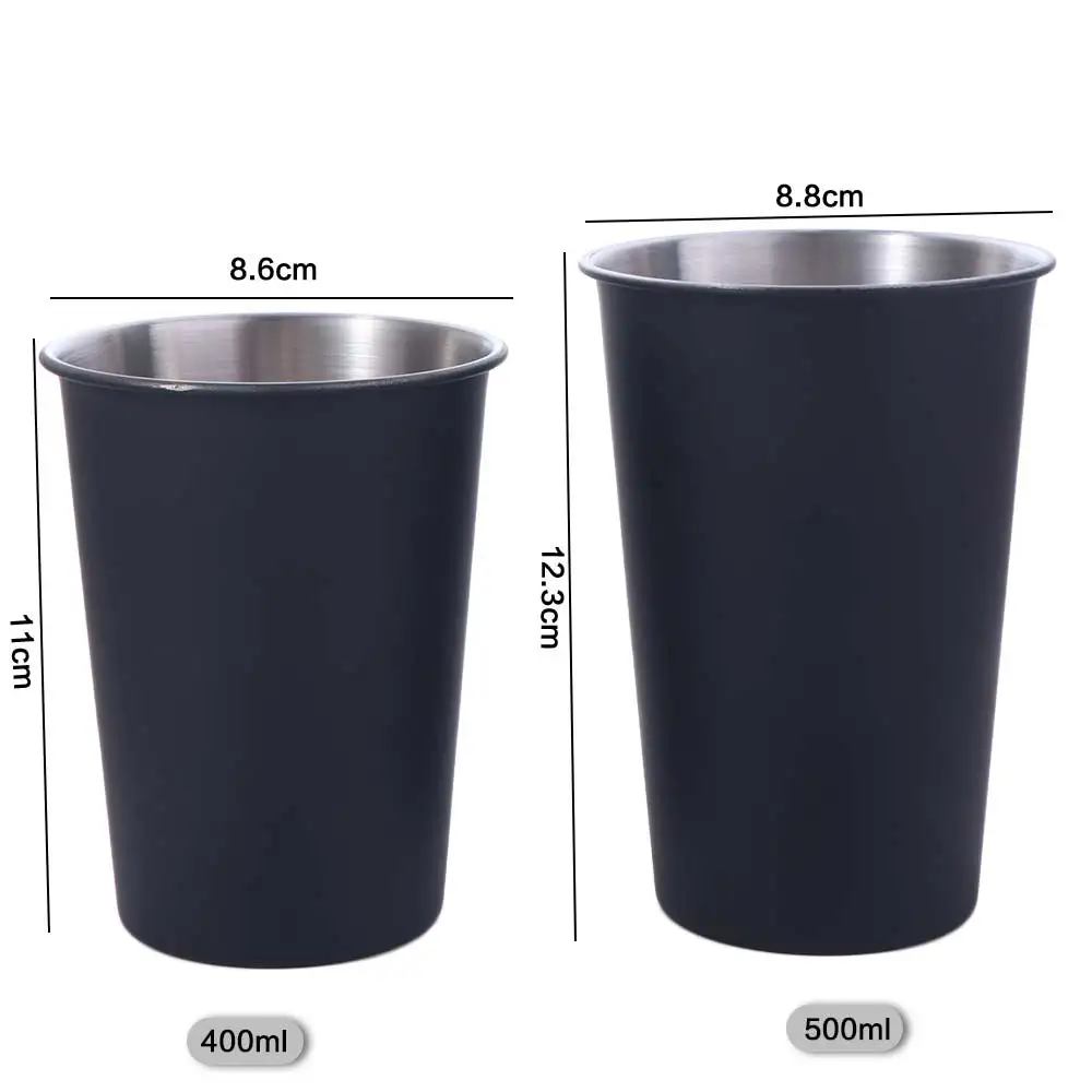 

Wine Cup 400/500ML Stainless Steel Cup Thickened Wide Mouth Beer Cup Water Cup Drinking Cup Restaurant
