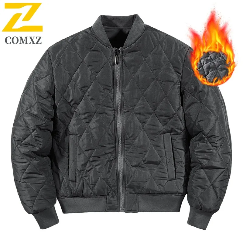 

COMXZ Мужская стеганая куртка премиум-класса с воротником-стойкой, утолщенная теплая парка для путешествий на открытом воздухе, повседневная стильная удобная зимняя одежда