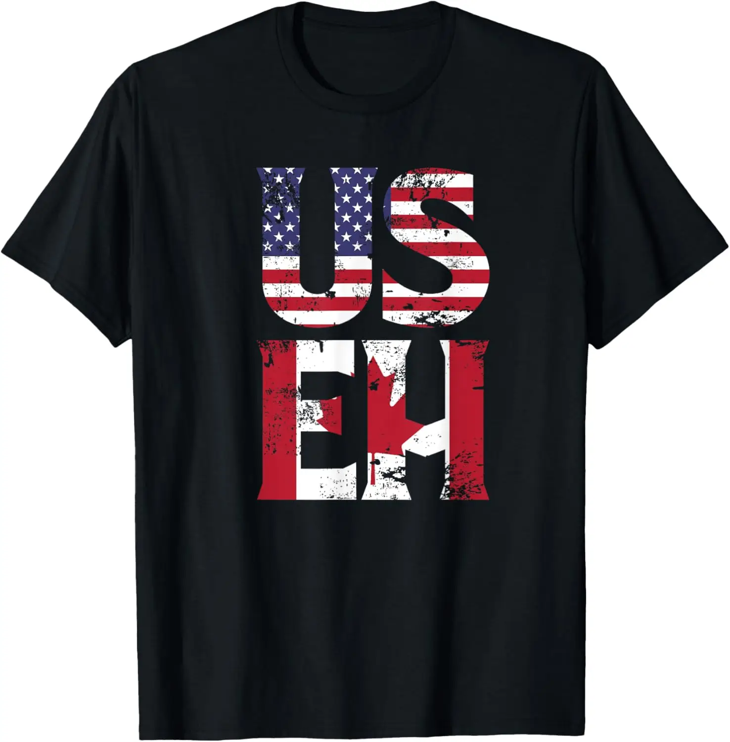 US EH American Canadian Funny Meme Quote T-Shirt 100% Cotton Trendy Y2K Short-Sleeve Tee-Soft, Quick-Drying, Moisture-Wicking;
