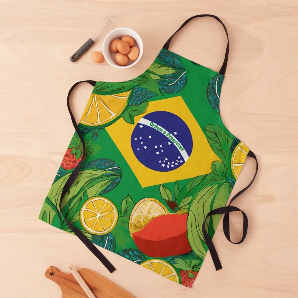 brazilian pride flag Apron christmas 2024 Restaurant Kitchen Equipment Apron