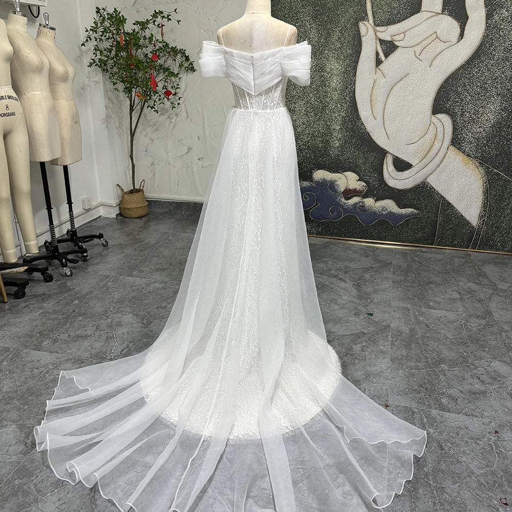 Gorgeous Wedding Dress Lace Boat Neck Elegant Simple Style Bridal Gowns Full-Length Sleeves 2025 Vestidos De Novia Customized