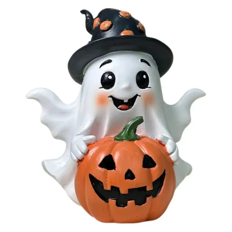 Ghost Pumpkin Halloween Confusion Cute Courtyard Home Party Decoration Statue Gifts Resin Carving Christmas Birthday Gifts New