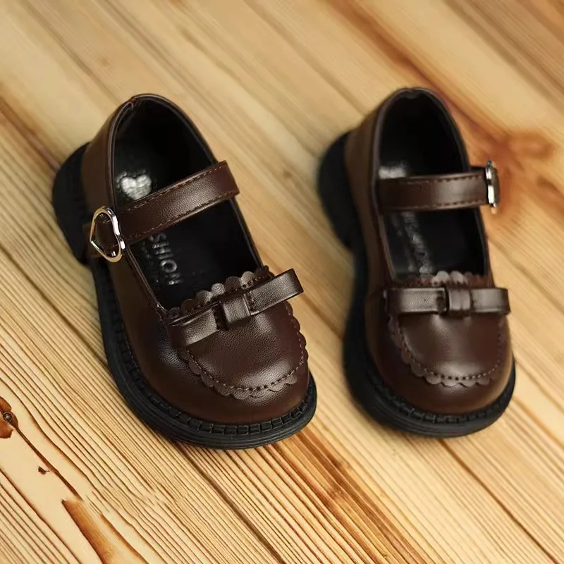 

2025 Autumn New Children Leather Shoes for Girls Fashion Korean Style Soft Bottom Anti-slippery Versatile Princess Baby Shoes