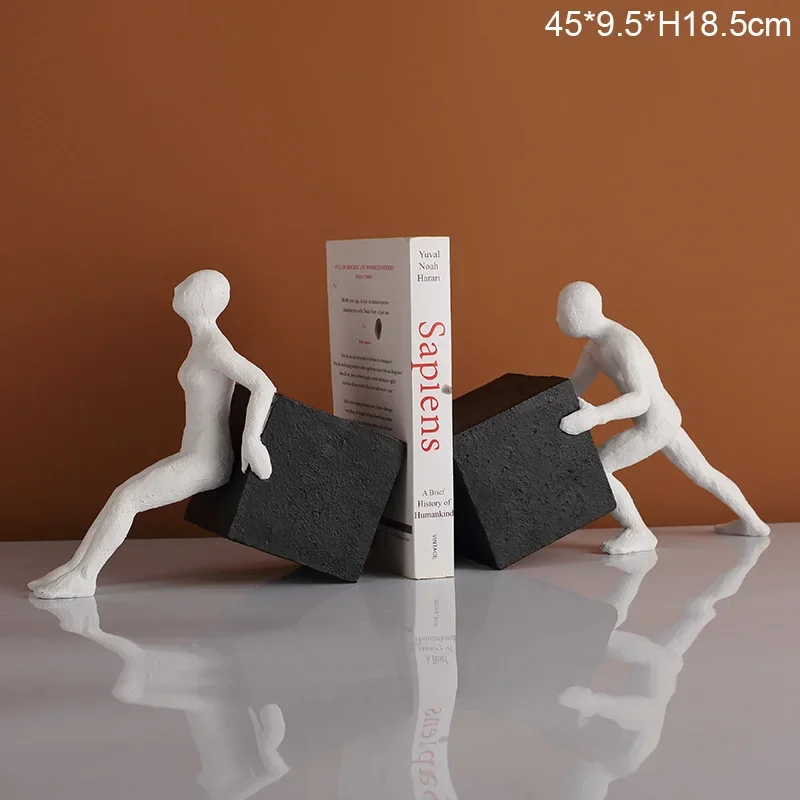Abstract Character Bookend Sculpture Model Decoration Bookcase Study Art Person Decor