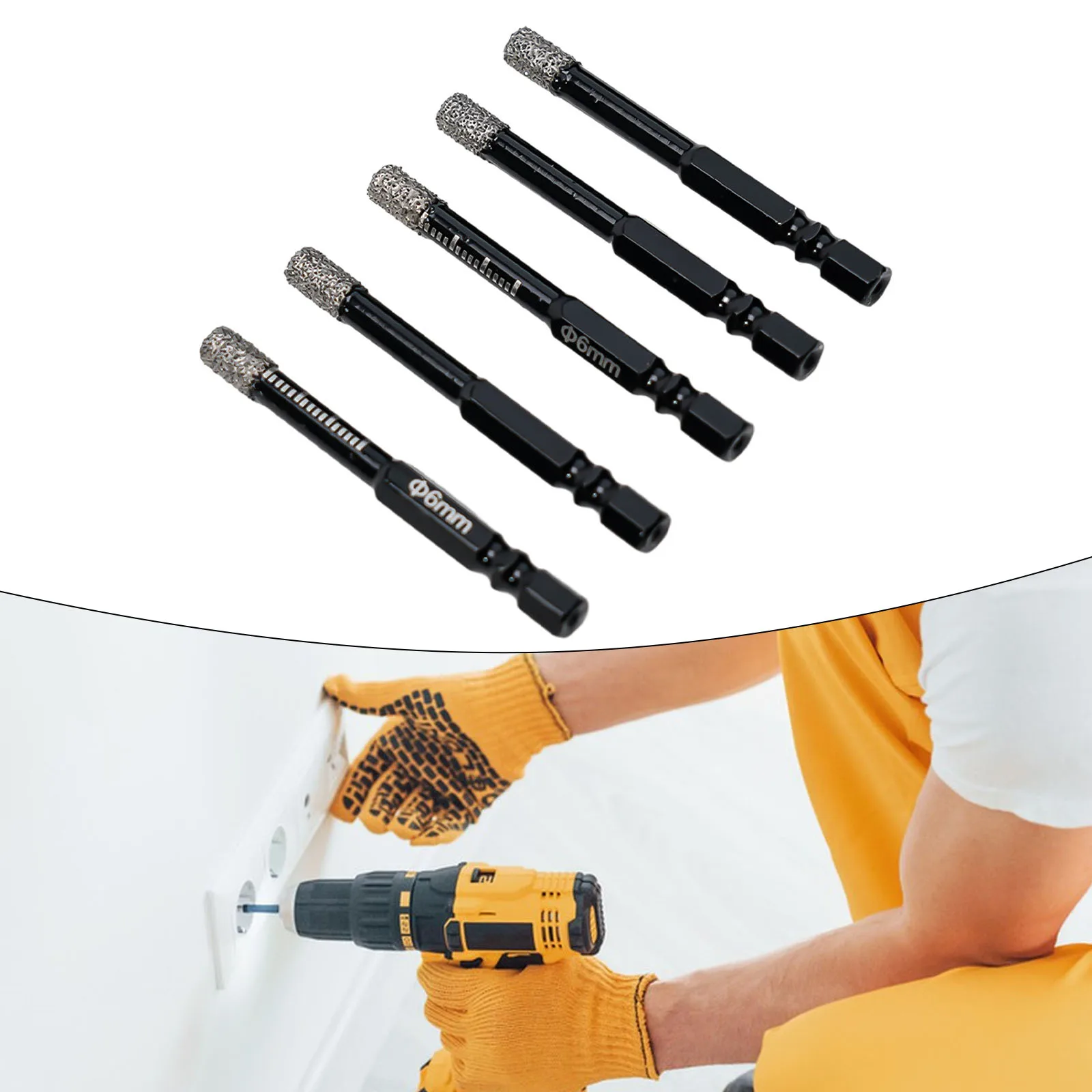 5pcs Vaccum Brazed Diamond Dry Drill Bits Set Hole Saw Cutter For Marble Granite Ceramic Glass Tile Stone Hole Opener 5mm/8mm