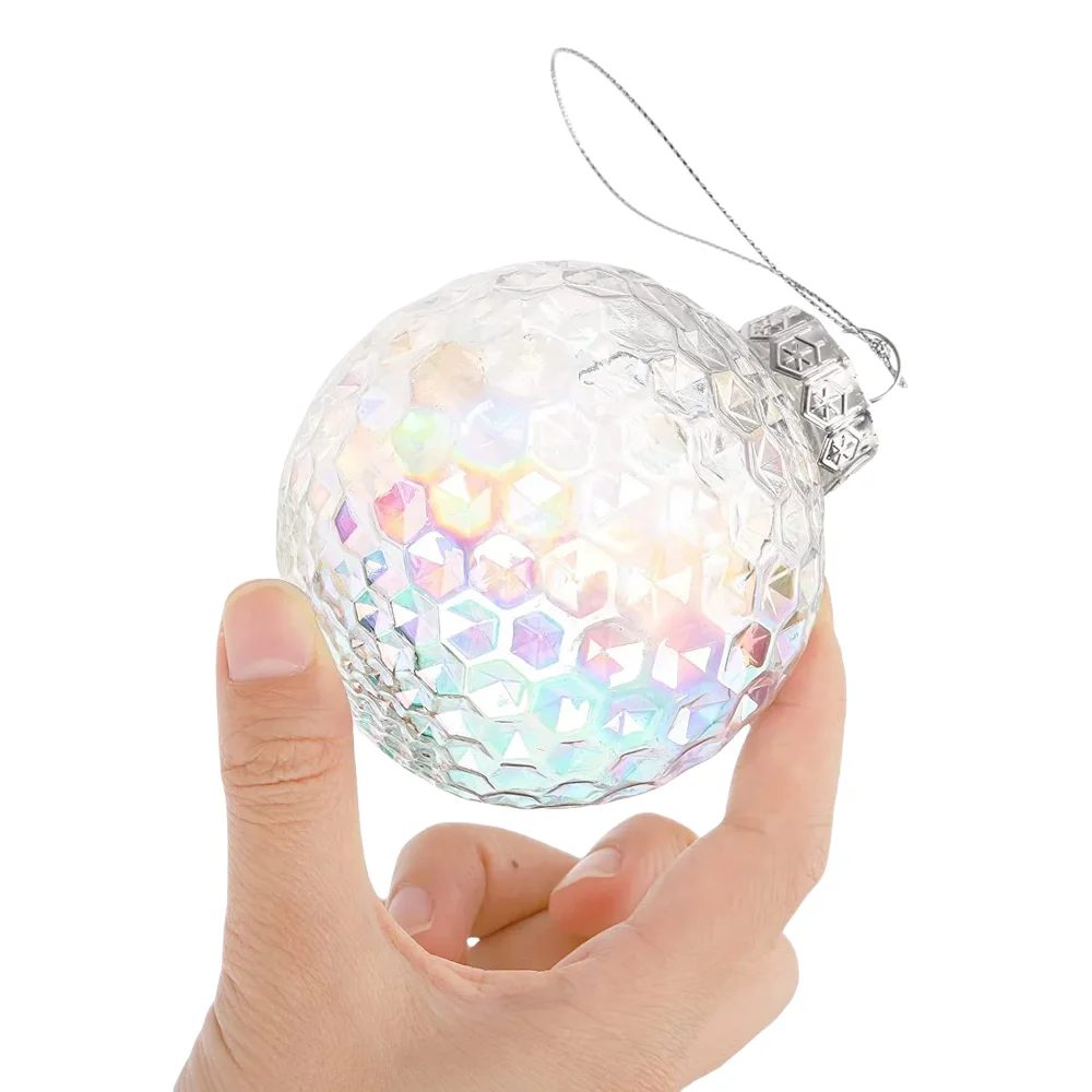 

8cm Colorful Christmas Ball Pendant Plastic Shatterproof Xmas Tree Hanging Ornament Reusable Elegant Christmas Hanging Balls