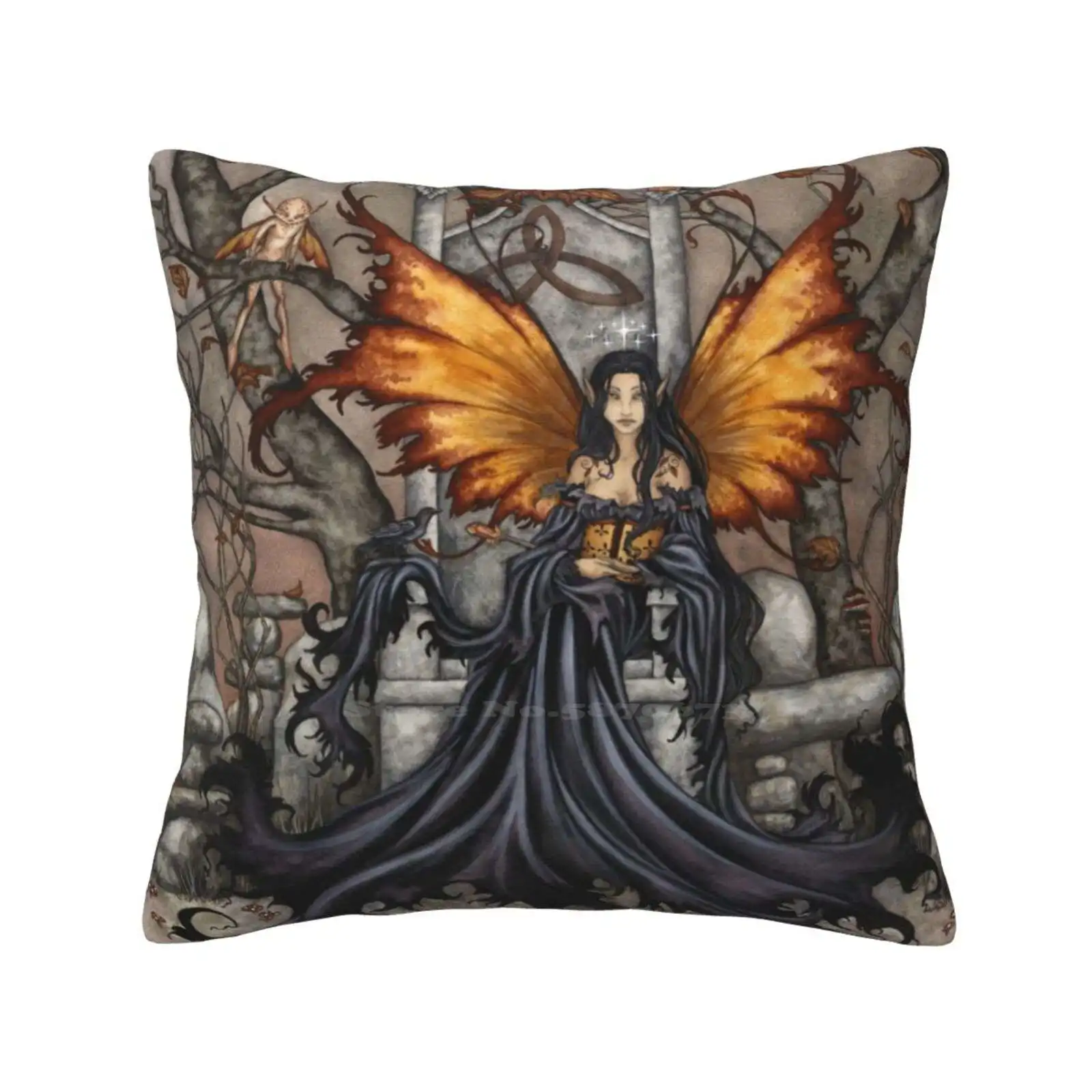 Queen Mab Home Sofa Car Waist Throw Pillowcase Fairy Tale Amy Brown Pixie Greenman Forest Wood