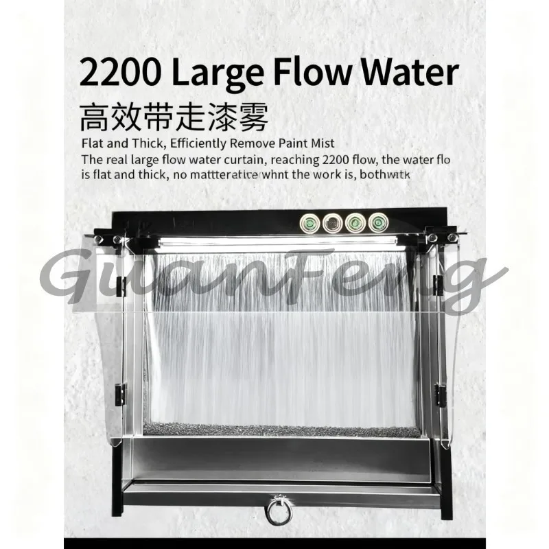 Stainless Steel Water Curtain Spray Booth Negative Pressure Exhaust Paint Spraying Workbench