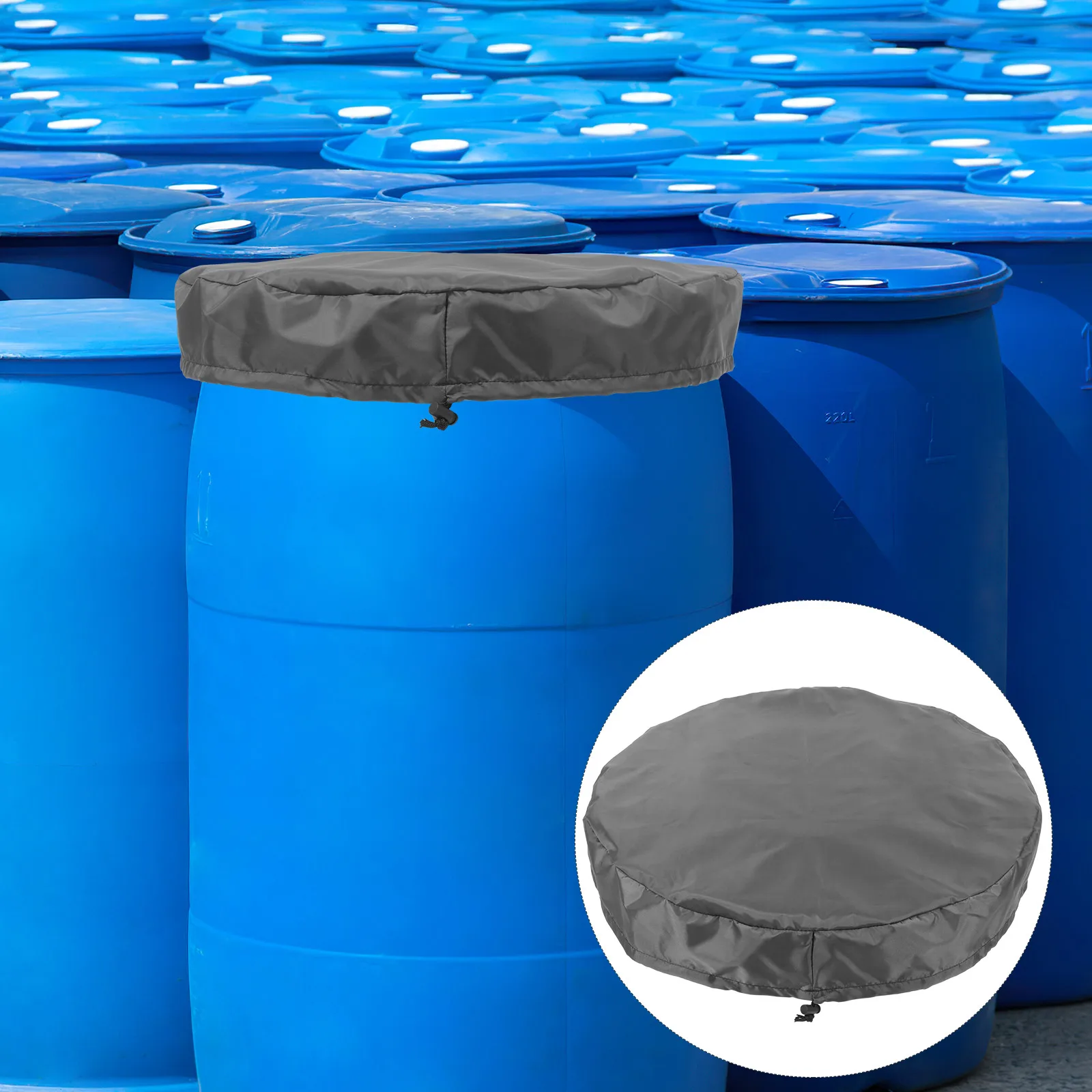

Sealed Bucket Top Cover 65x10cm Oxford Cloth Dark Blue Waterproof Dustproof Outdoor Plastic Barrel Protection Rain Covers