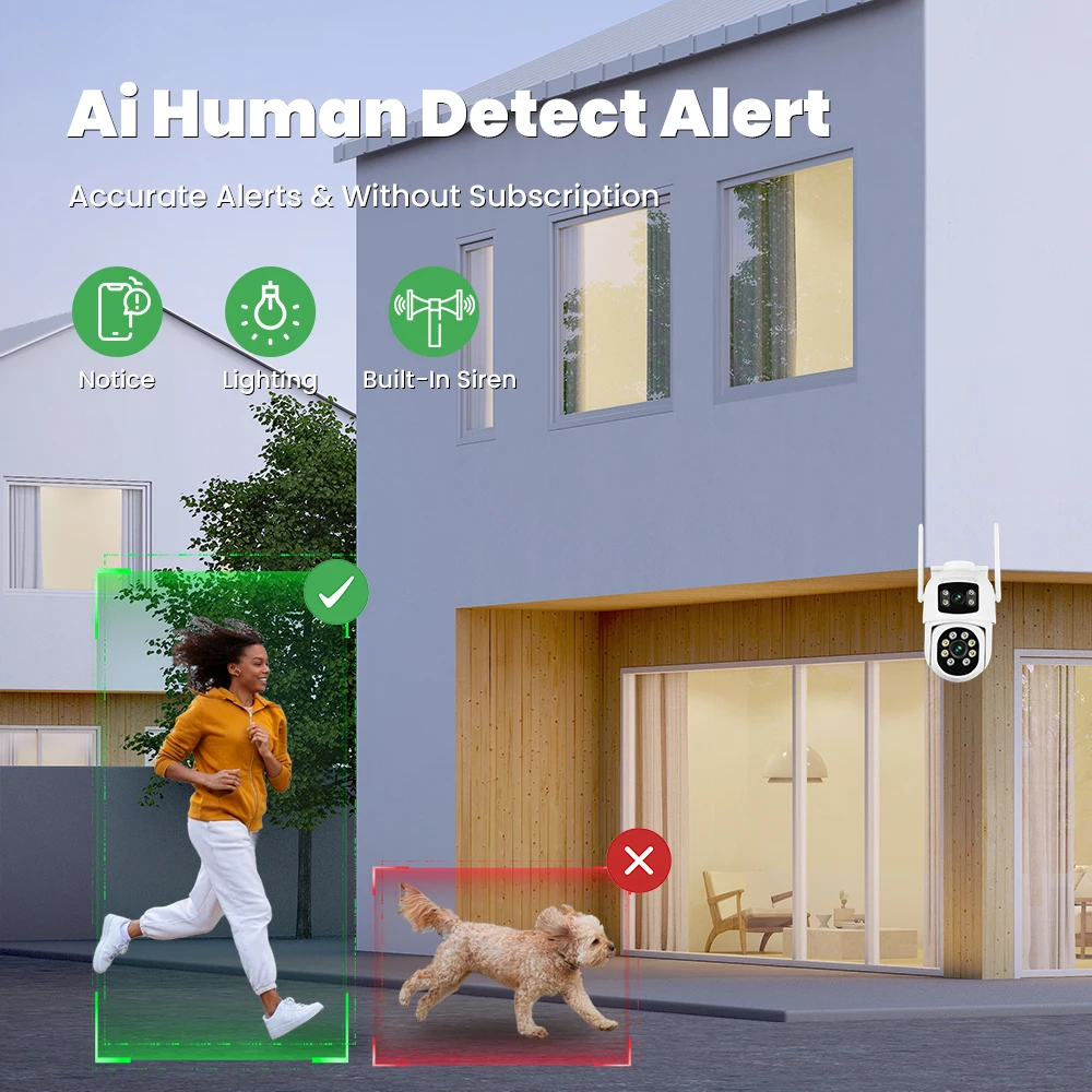 كاميرا مراقبة منزلية لاسلكية ثنائية العينين ، شاشة مزدوجة ، جهاز تحكم عن بعد ، هاتف