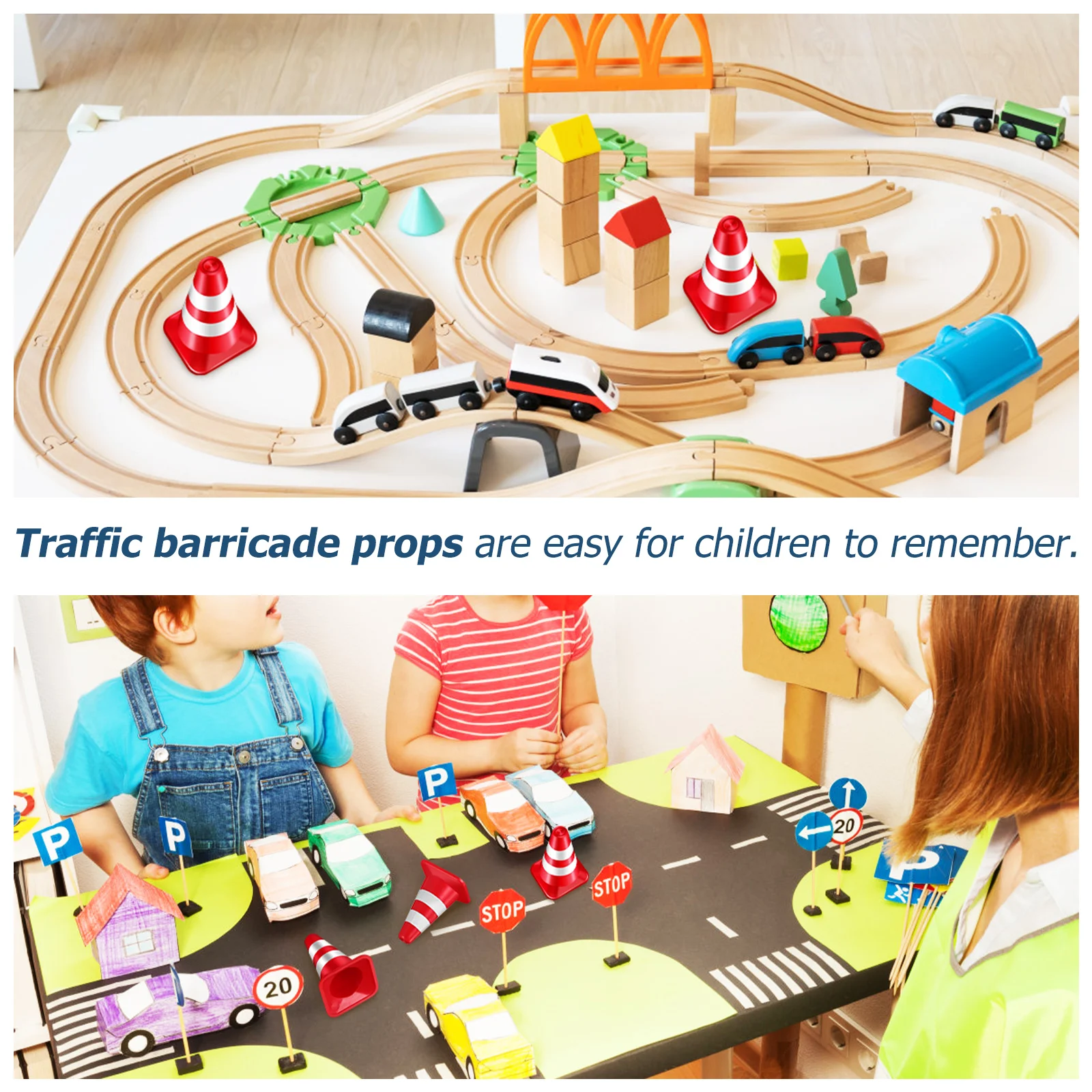 

30 pcs Miniature Traffic Cones Road Construction s Educational Plastic Road Signs Sand Table Ornaments Lightweight