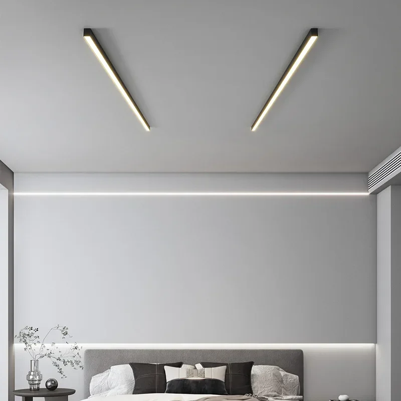 

No Main light Living Room Plain Linear Light Minimalist Dining Room Bedroom Led Lamp Ceiling Strip Light