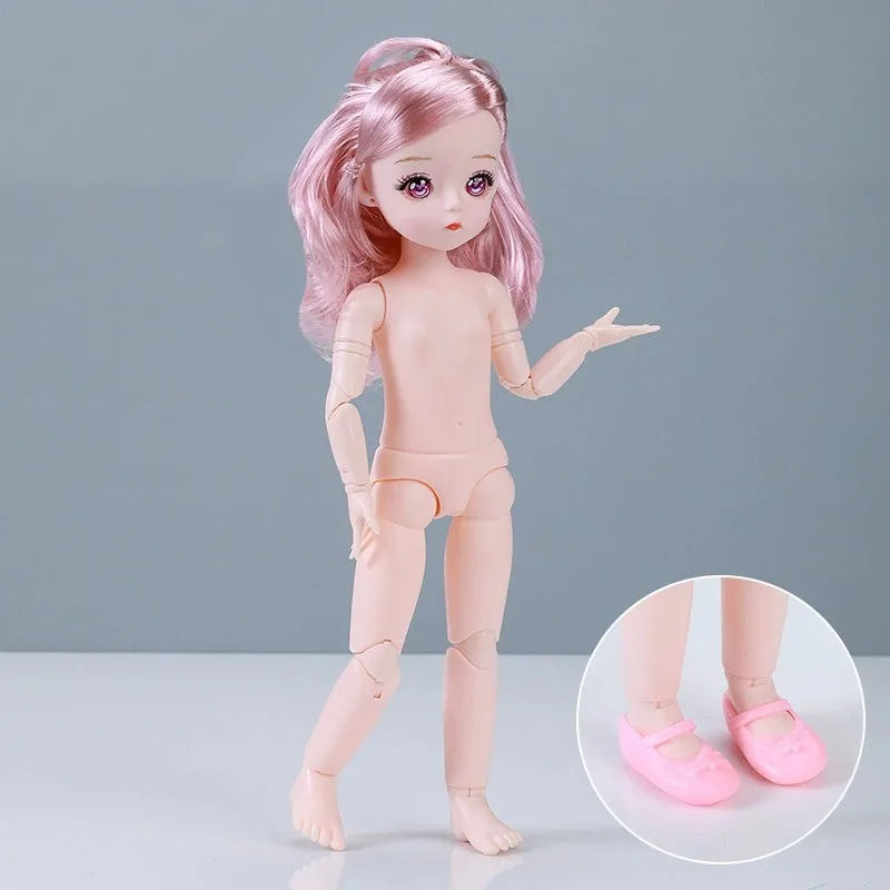 1/6 BJD Girl Princess Doll Toy Cute Face With Anime Eyes 30cm Sweet Babi Doll Joints Movable DIY Dress Up Practice Makeup Looks