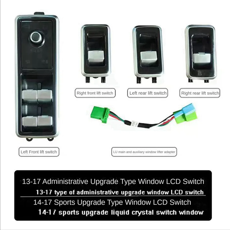 

Durable-Car Window Lift Switch LCD Button Accessories For Land Rover Range Rover Sport L320 13-17 Sport L494 14-17 Discovery 5 1