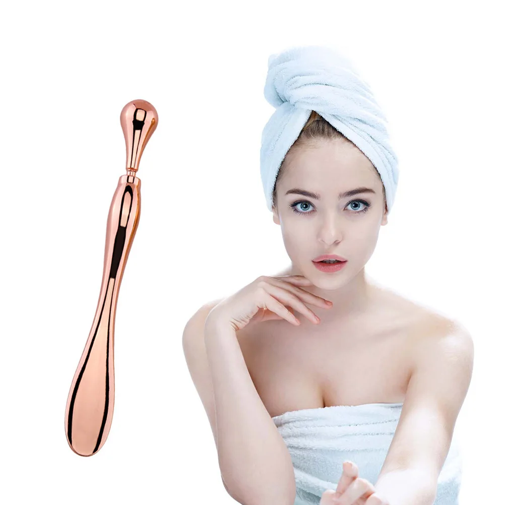 

1pc Zinc Alloy Cream Stick Portable Eye Massage Bar For Women Rose Gold Improve Blood Circulation Reduce Dark Circles Black Eye