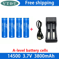 New 14500 3.7V 3800mAh Battery Lithium Ion Battery Used for Electric Toothbrush Razor Barber Rechargeable Battery with Charger