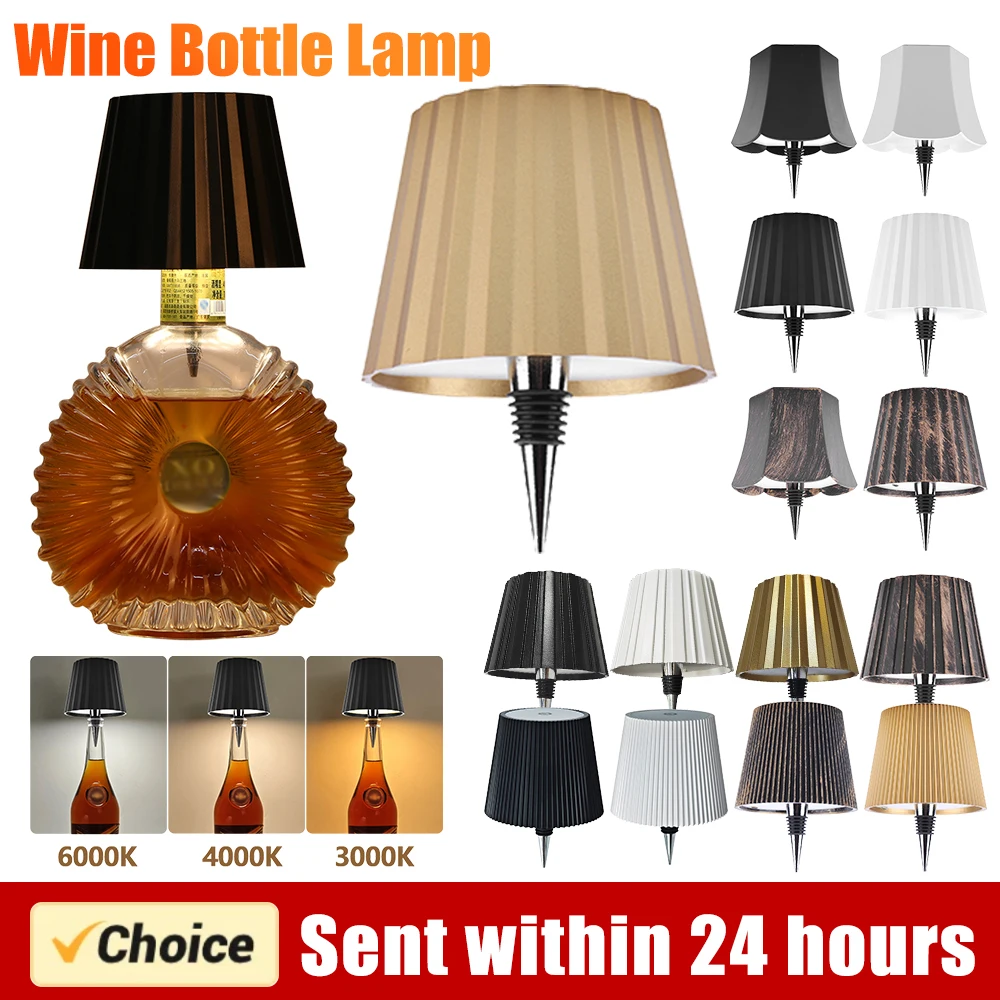 โคมไฟ LED ทรงขวดไวน์ไร้สาย3สีหรี่แสงได้อย่างไม่สิ้นสุดชาร์จไฟโต๊ะทานอาหารเครื่องดื่มโคมไฟเครื่องดื่มแบบสัมผัสด้านบน