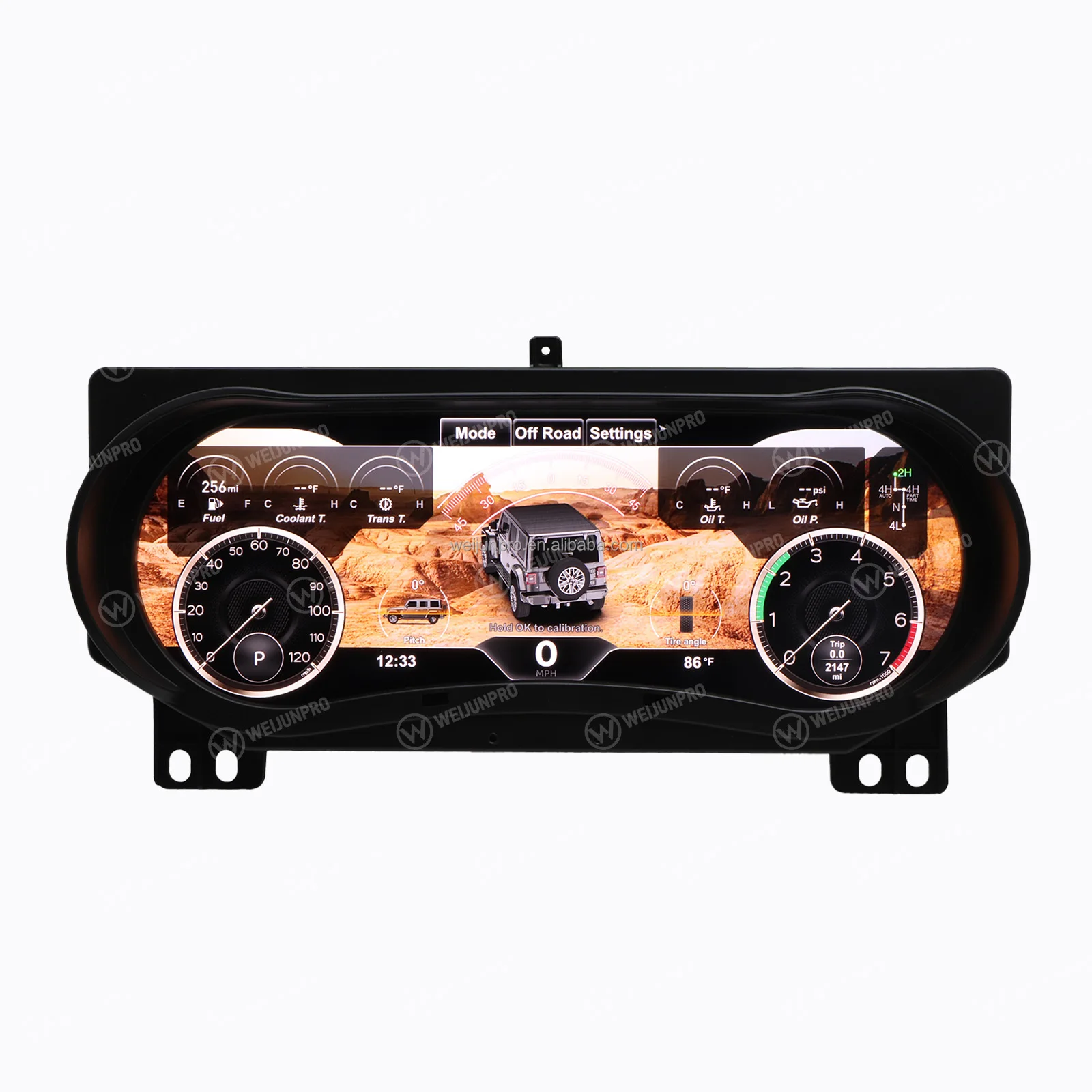 WEIJUNPRO groupe numérique 12.3 LCD Cockpit virtuel lecteur DVD de voiture pour Jeep Wrangler JL tableau de bord écran de compteur de vitesse