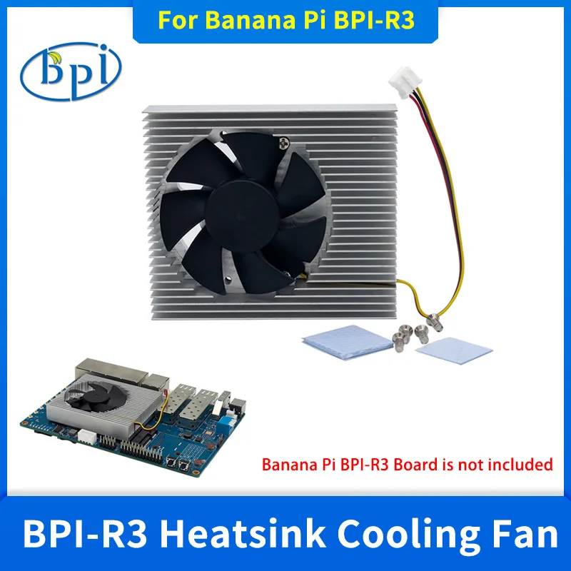 Cooling Fan for Banana Pi BPI-R3 Aluminum Heatsink Radiators for Banana Pi R3 Development Board