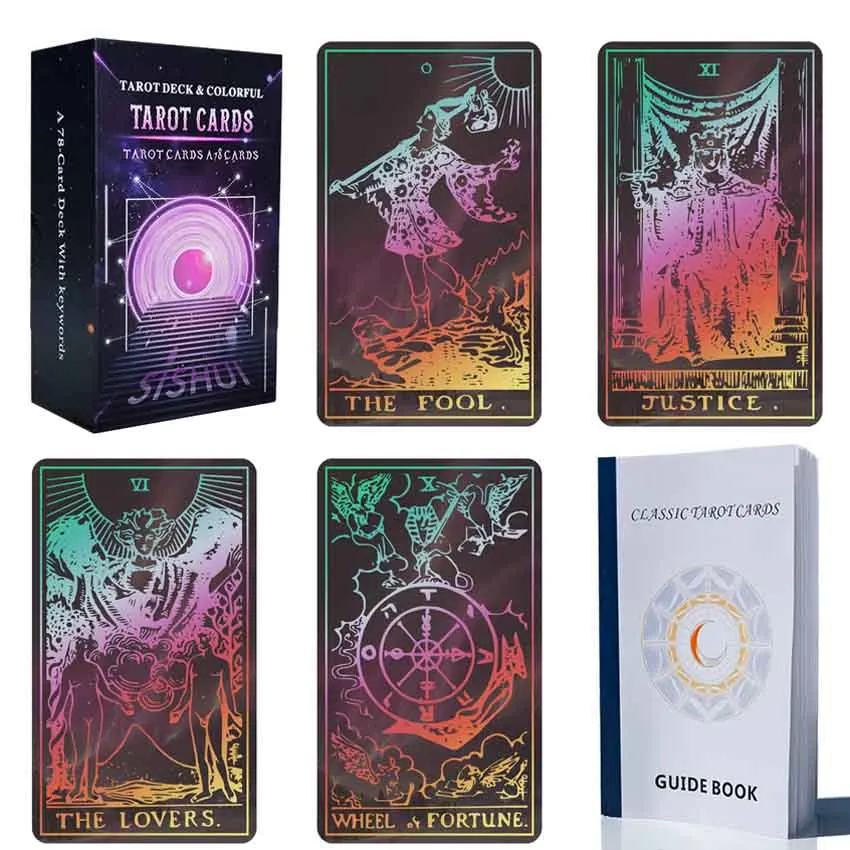 12x7 cm Paper Manual 78 Cards With Meaning On Them Classic Colorful  Tarot Deck Games