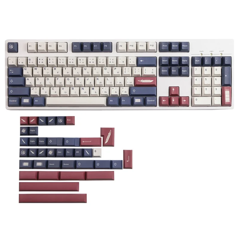 142 Tasten GMK Demon Sword Tastenkappen Cherry Profile Dye Sublimation PBT Tastenkappe für MX mechanische Tastatur 61/64/66/84/87/96/980/104