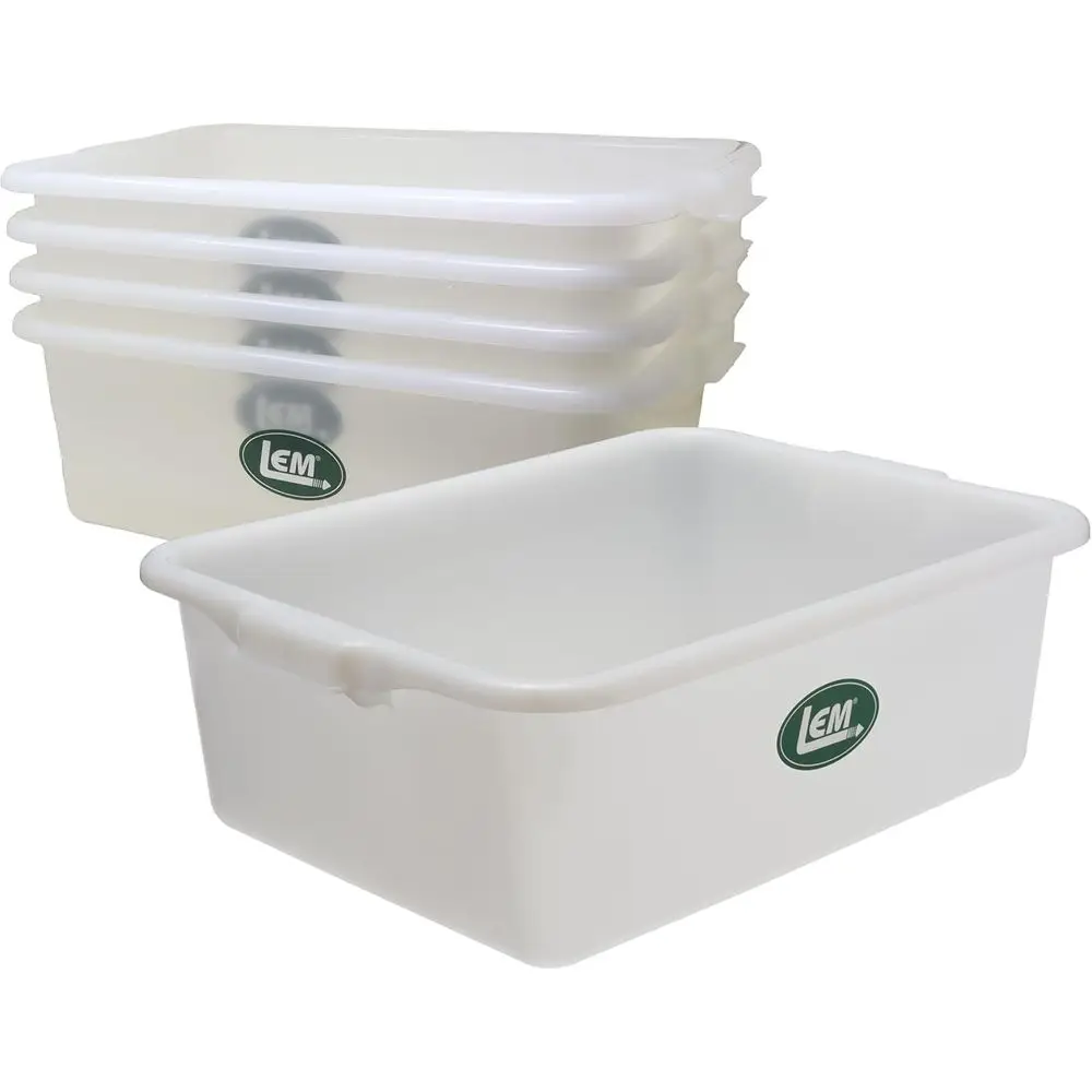 

Products Heavy Duty Meat Lug, Large Plastic Storage Containers or Meal Prep, High-Density Polyethylene (HDPE), White, 5-Pack