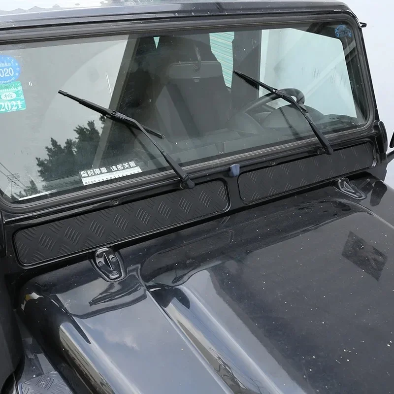 

Aluminum alloy Black For Land Rover Defender 90 110 130 2004-2018 Car Front Windshield Lower Trim Panel Sticker Car Accessories