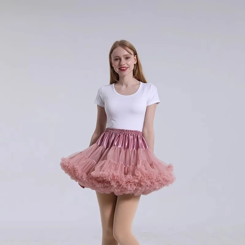 40cm JK Lolita Womens Pleated Tulle Petticoat Fullness Support Skirt Tutu Puffy Party Cosplay Skirt Cosplay Wedding Party Wear