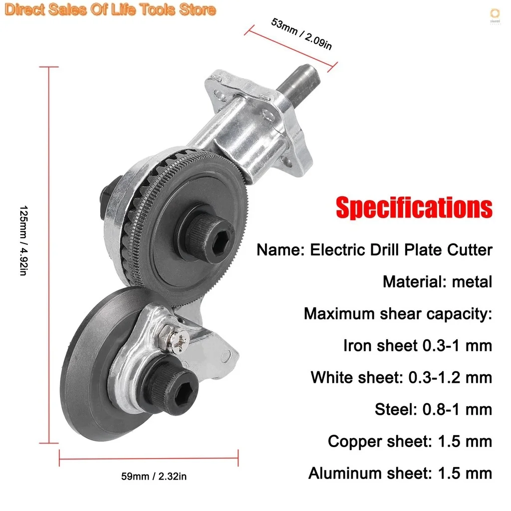 Electric Drill Plate Cutter Metal Sheet Cutter Free Cutting Tool Nibbler Saw Cutter Plate Punch Scissors