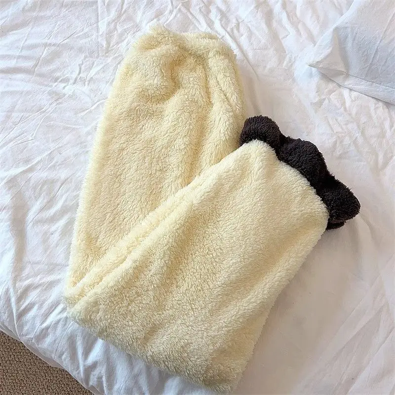 귀여운 포차코 후드 잠옷 여아용 상의 및 바지, 가을 겨울 산호 벨벳, 두꺼운 커플 만화, 귀여운 캐주얼 홈 웨어 세트