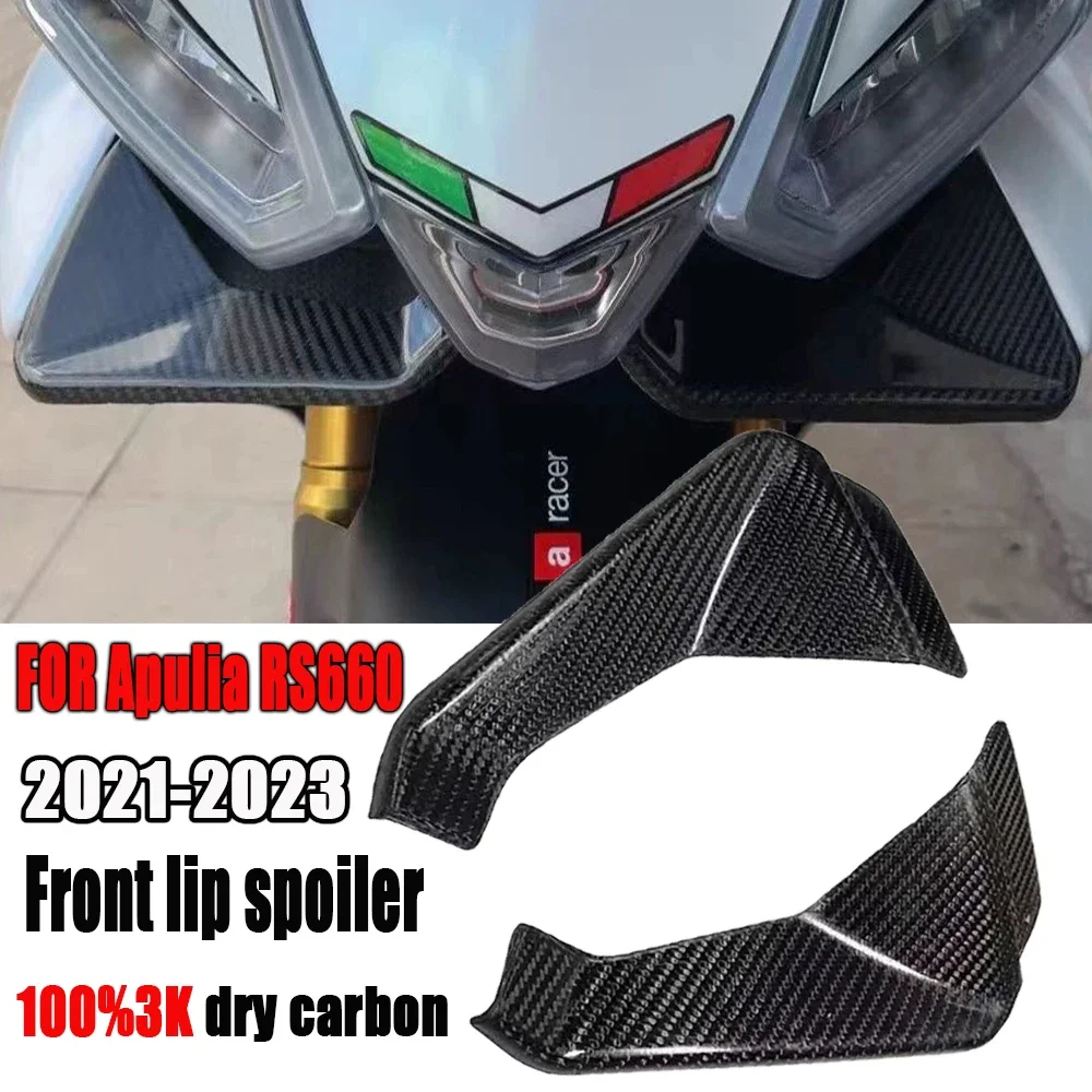 Per la puglia RS660 100% 3K dry carbon accessori moto labbro inferiore labbro anteriore spoiler ad ala fissa 2021 2022 2023